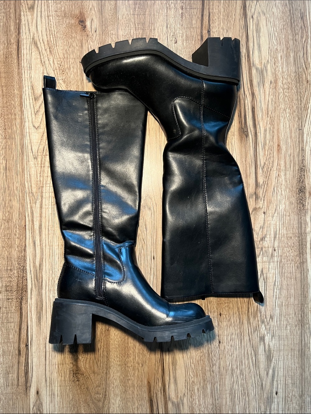 Zara Lug Sole Heeled Boots Size 42 size 11 - Picture 7 of 11